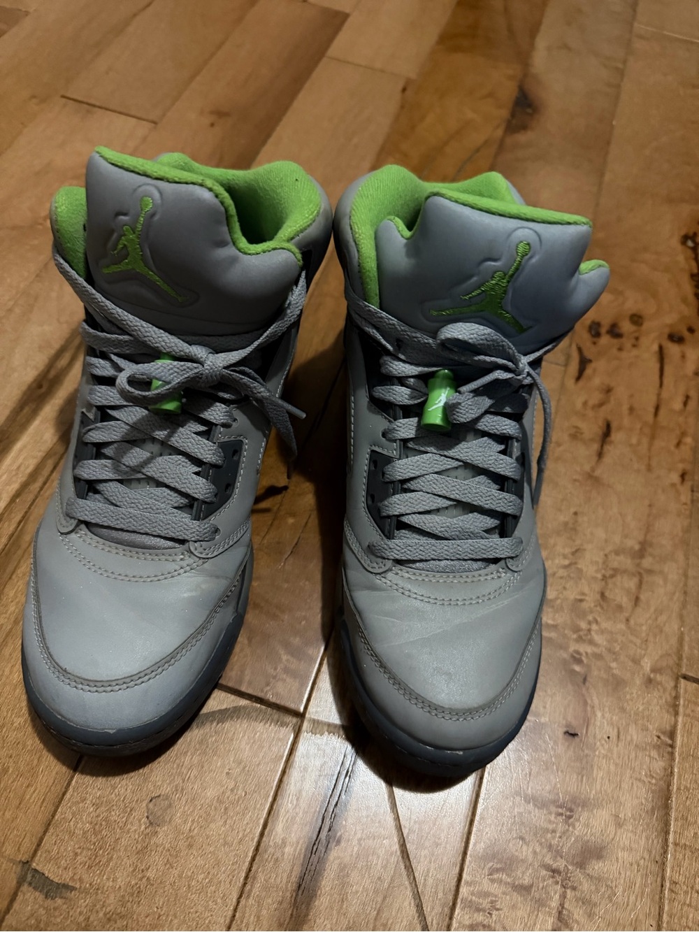 Jordan Men's High-Top Sneakers in Gray and Lime